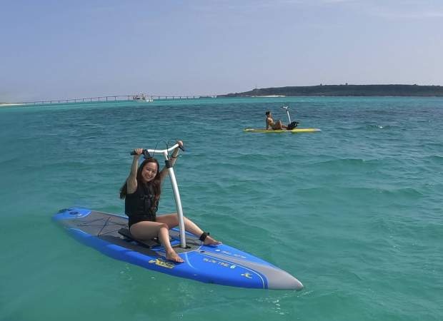 【沖縄・宮古島】ファミリーにおすすめ！「SUPペダルボート体験」気軽に30分ツアー！